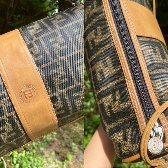 🧚Auth💖Beautiful💖 FENDI Zucca Zucchino FF Monogram Pochette Clutch Crossbody✨ - Picture 12 of 13